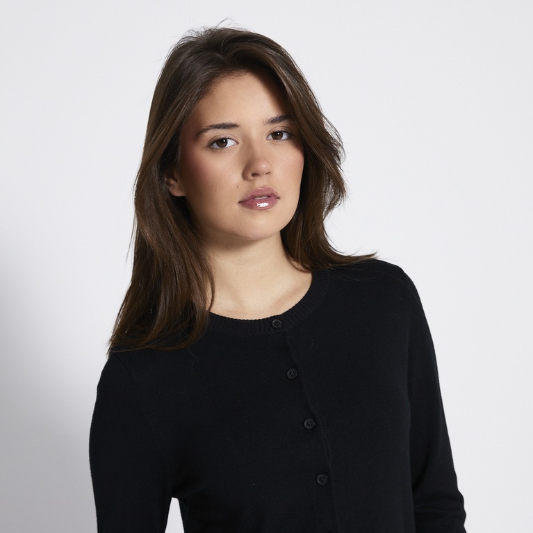 Fine-knit cardigan "Stine" Black